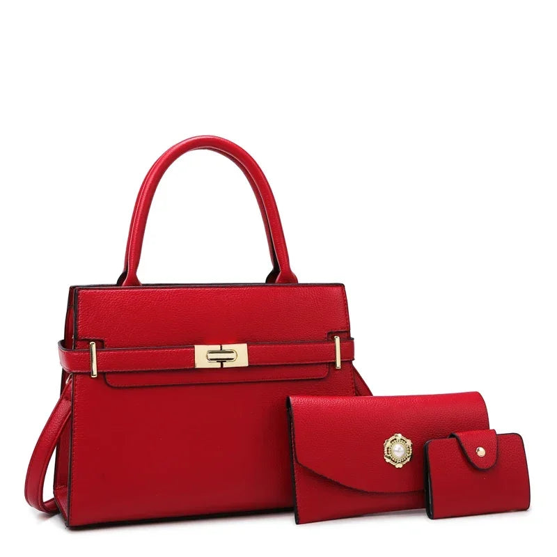 3 Sets Or 1 Big Bag Women's Handbag Large Capacity Bags Luxury Shoulder Crossbody Bags Small Coin Purse Quality Leather Sac Hot