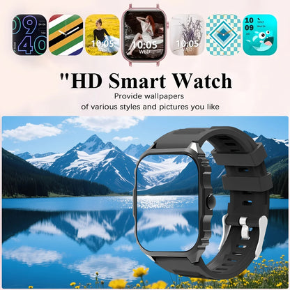 New Lightweight Casual Running Smart Watch, SMS Alerts, Wireless Calling, Changeable Watch Faces, Fitness Monitor, Music Playback, Weather Forecast,Suitable for Iphone & Android