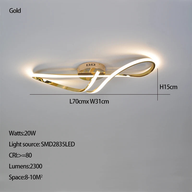 Modern Ceiling Chandelier Gold/Chrome Led Ceiling Lights For Living Bedroom Dimmable Kitchen Dining Room ceiling lamp lustre