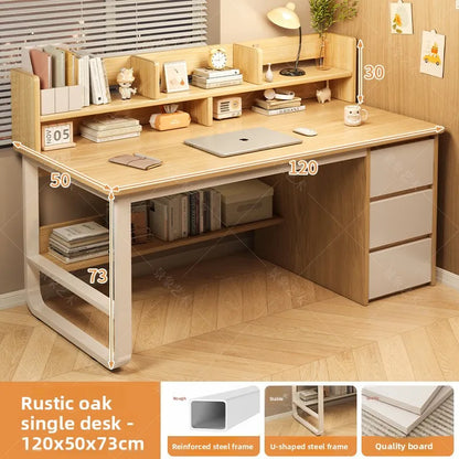 Firm Desk Simple Bookshelf Integrated Learning Desk Multi-purpose Office Computer Table And Chair Factory