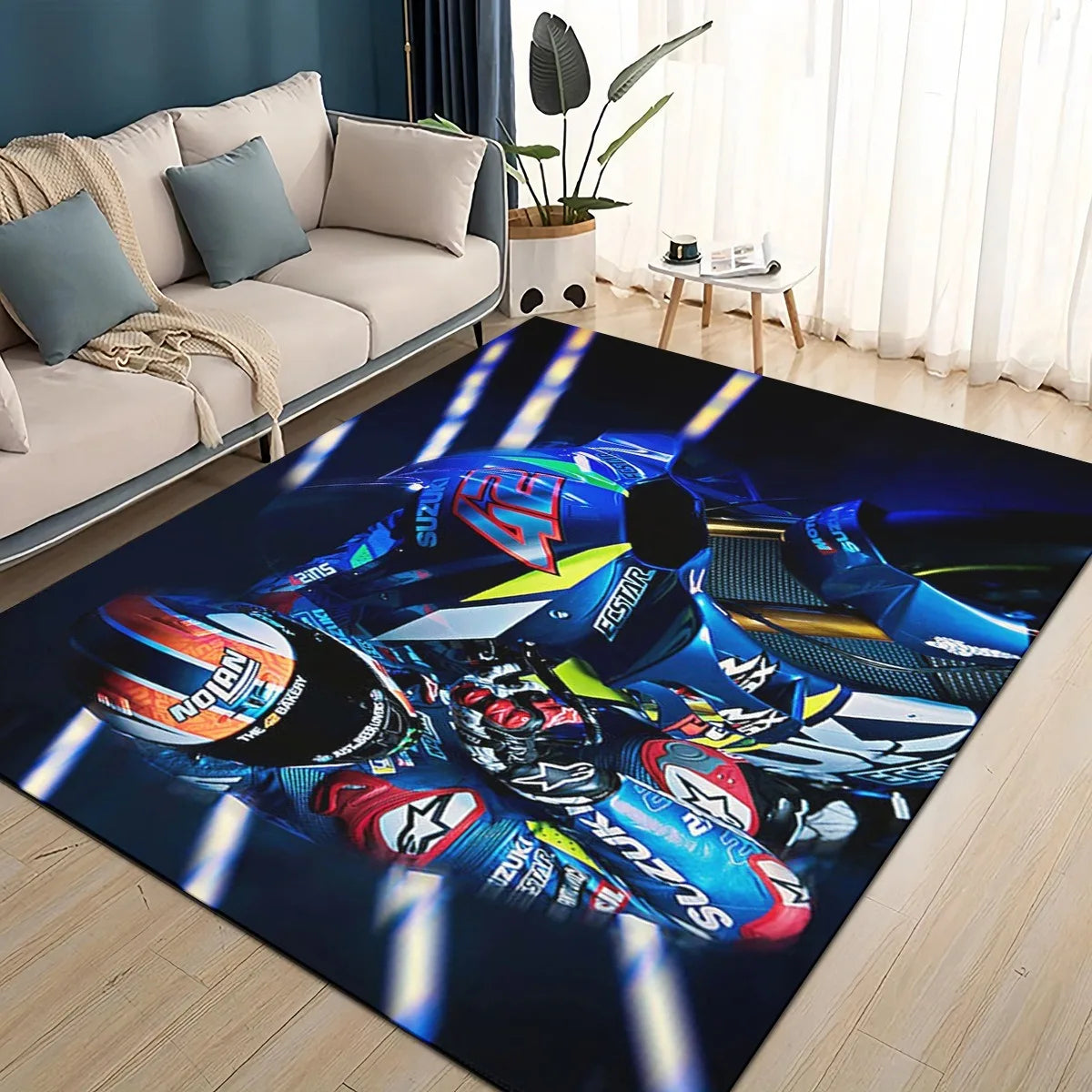Suzuki Motorcycle Large Area Rug Carpet for Home Living Room Kids Bedroom Sofa Doormat Decor Non-slip Floor Mat Home Decoration