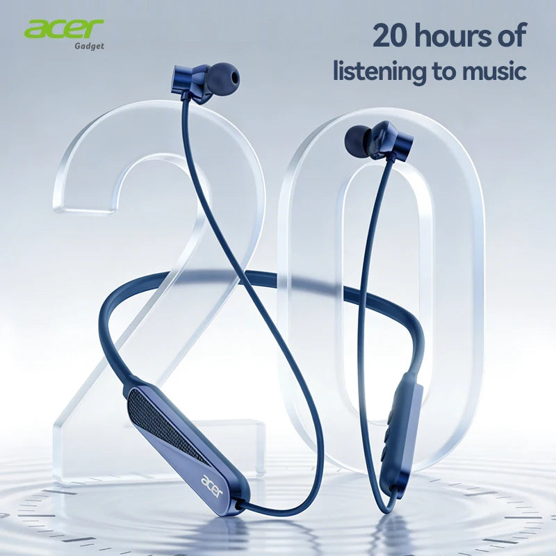 Acer Ohr561 Wireless Neckband Bluetooth Headphones, In-Ear Design, Comfortable to Wear, Bluetooth 5.4 Chip with Low Power Consumption, 20 Hours of Long-Lasting Battery Life, Dedicated for Sports and Running