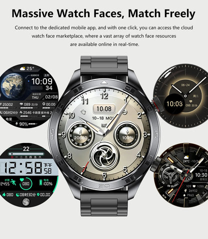 2026 new business men's smart watch 1000 mAh battery with compass altitude pressure IPX8 waterproof call sports health watch