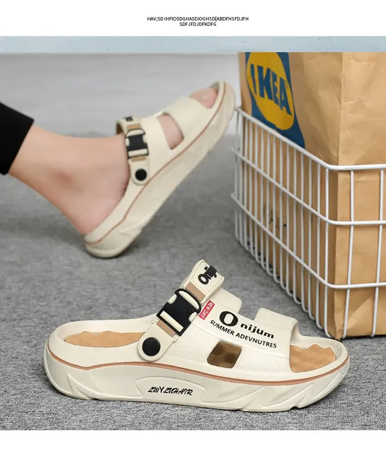 Unisex Slippers Summer Men Sandals Fashion Women Garden Shoes Orginal Beach EVA Slides Soft Thick Shoes Outdoor Non Slip Home
