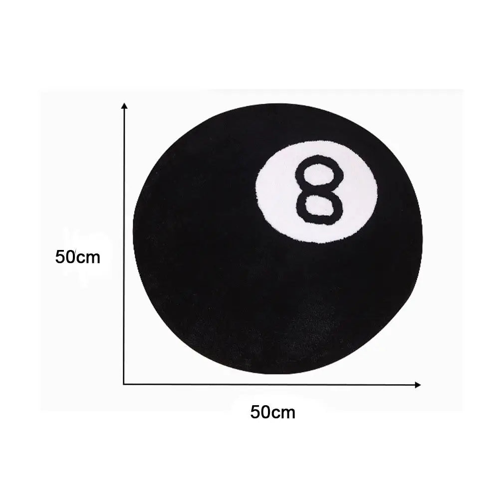 Creative 8 Ball Rug Indoor Home Decoration Spooky Halloween Gifts 8 Ball Accent Round Tufting Soft Rug Horror Movie Mat