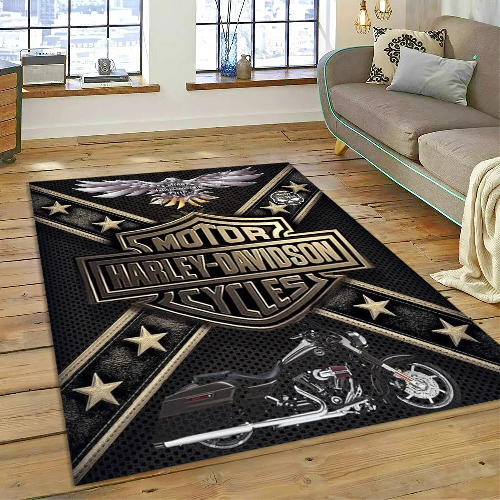 27 Style Harley-y Motorcycle Logo Rug Carpet for Living Room Bedroom Home Decor,floor Mat Non-slip for Sofa Doormat Gift kids