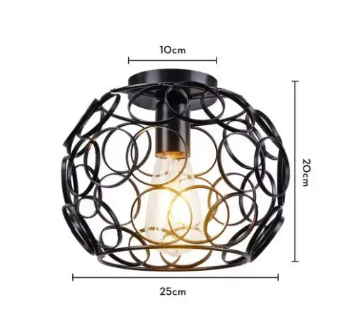 Vintage Pendant Lamp Iron Frame Ceiling Lighting Paint Restaurant Teahouse Chandelier Indoor Wrought Metal Modern Pendant Lights