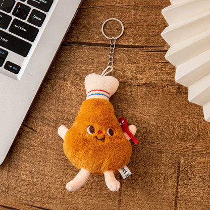Cartoon Cute Fruit and Vegetable Plush Series Keychain Toy Peach Pear Cherry Doll Smiling Face Fruit Decoration Pet Gift