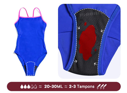 One Piece Period Swimwear Teenage Menstrual Swimsuits Menstruation Swimwear for Pool Girl Waterproof Women Period Bathing Suit