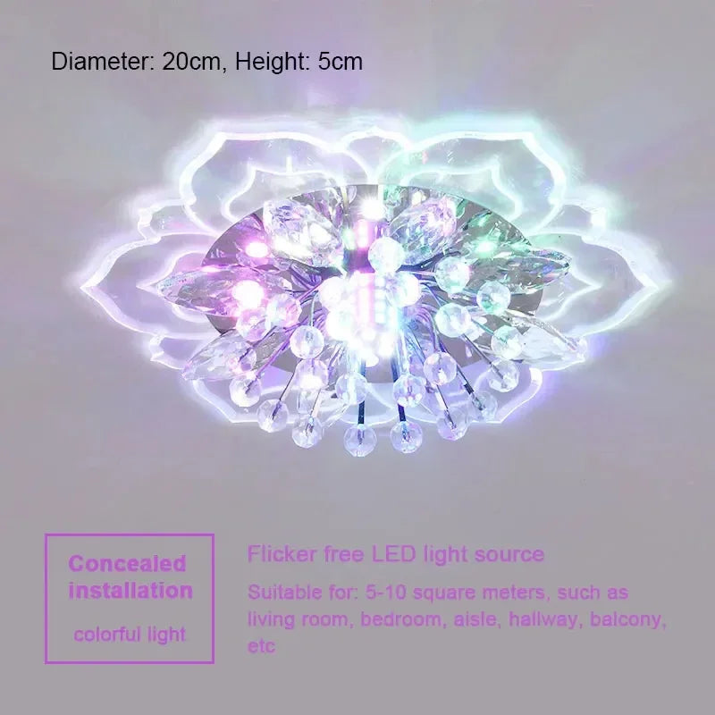 LED Lotus Glass Corridor Ceiling Lights porch Hallway Plastic Leaves Ceiling Lamps Living Room Balcony Ceiling fixtures