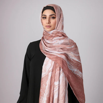 1Pcs Watercolor Print Lady Hijab Women Bohemian Soft Islam Ramadan Muslim Hijabs Foulard Femme Shawl Wrap Scarf Headscarf