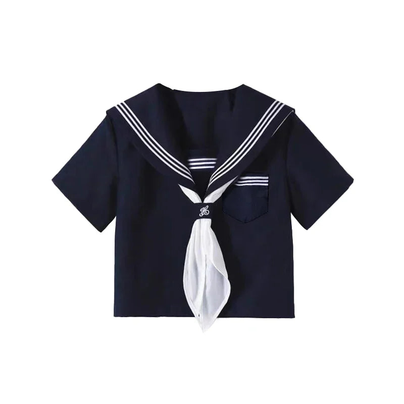 Student JK Uniform Women's High School Korean Chinese School Uniforms Navy Sailor Outfit Short Sleeve Suit Japan Seifuku Girl
