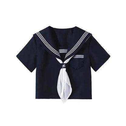 Student JK Uniform Women's High School Korean Chinese School Uniforms Navy Sailor Outfit Short Sleeve Suit Japan Seifuku Girl