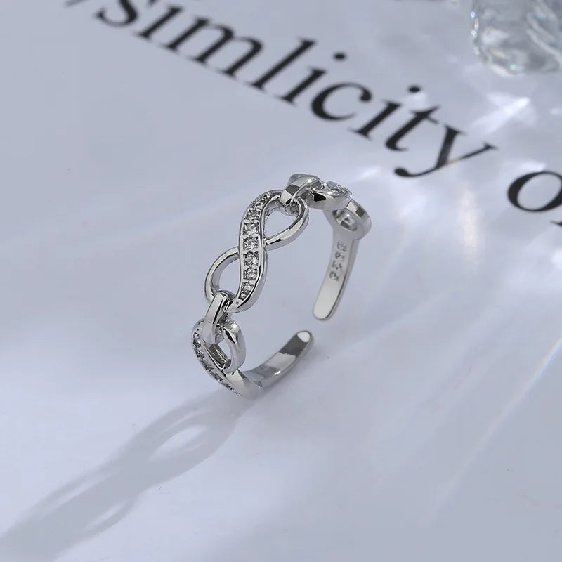 VENTFILLE 925 Sterling Silver Geometric Multilayer Round Bead Ring Female Fashion Punk Temperament Prevent Allergy Charm Jewelry