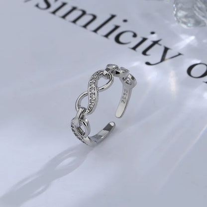 VENTFILLE 925 Sterling Silver Geometric Multilayer Round Bead Ring Female Fashion Punk Temperament Prevent Allergy Charm Jewelry