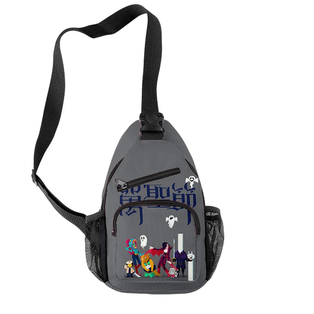 Fashion Youthful Halloween Skeleton Boys/Girls 3D Printed Chest Bags Oxford Waterproof Sports Crossbody Travel Bag Shoulder Bags