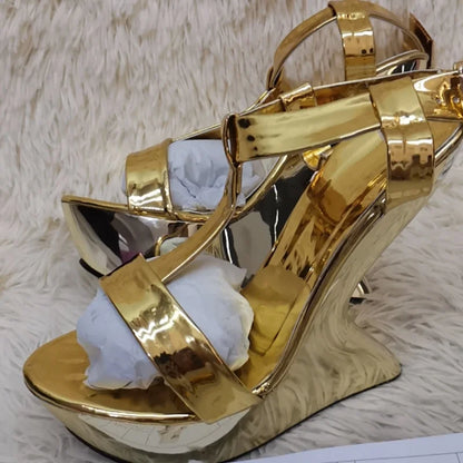 Strange Style Cross Tied Sandals Sexy Peep Toe Solid Accept Customized New Arrivals Fashion Women Runway Shoes