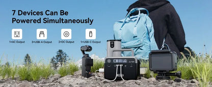 230.4Wh LiFePO4 300W (Peak 600W) Solar generator AC Outlets Portable Power Station,Power Bank, Battery Backup for Hurricane Emergency/Outdoor Camping/RVs/Home Use，Home backup outdoor camping mobile power bank ﻿