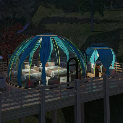 【Best-selling】Detachable Contemporary Villa/Mall Camping Outdoor Spherical Hotel Geodesic Glamping Bubble House Dome Tent