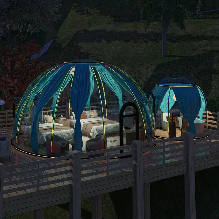 【Best-selling】Detachable Contemporary Villa/Mall Camping Outdoor Spherical Hotel Geodesic Glamping Bubble House Dome Tent