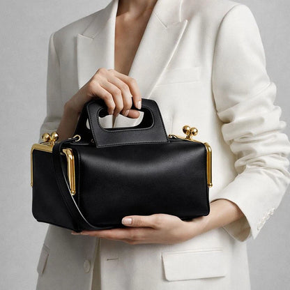NEW Two side clamp design Frame Kiss lock Bag For Women Luxury Designer Handbag Purse 2026 New In PU Underarm Shoulder Bag