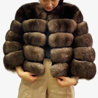 Women's Fur Coat Fox Fur Jackets for Women Clothing Natural Real Fox Fur Jacket Coats for Women Fur Jacket in Promotion