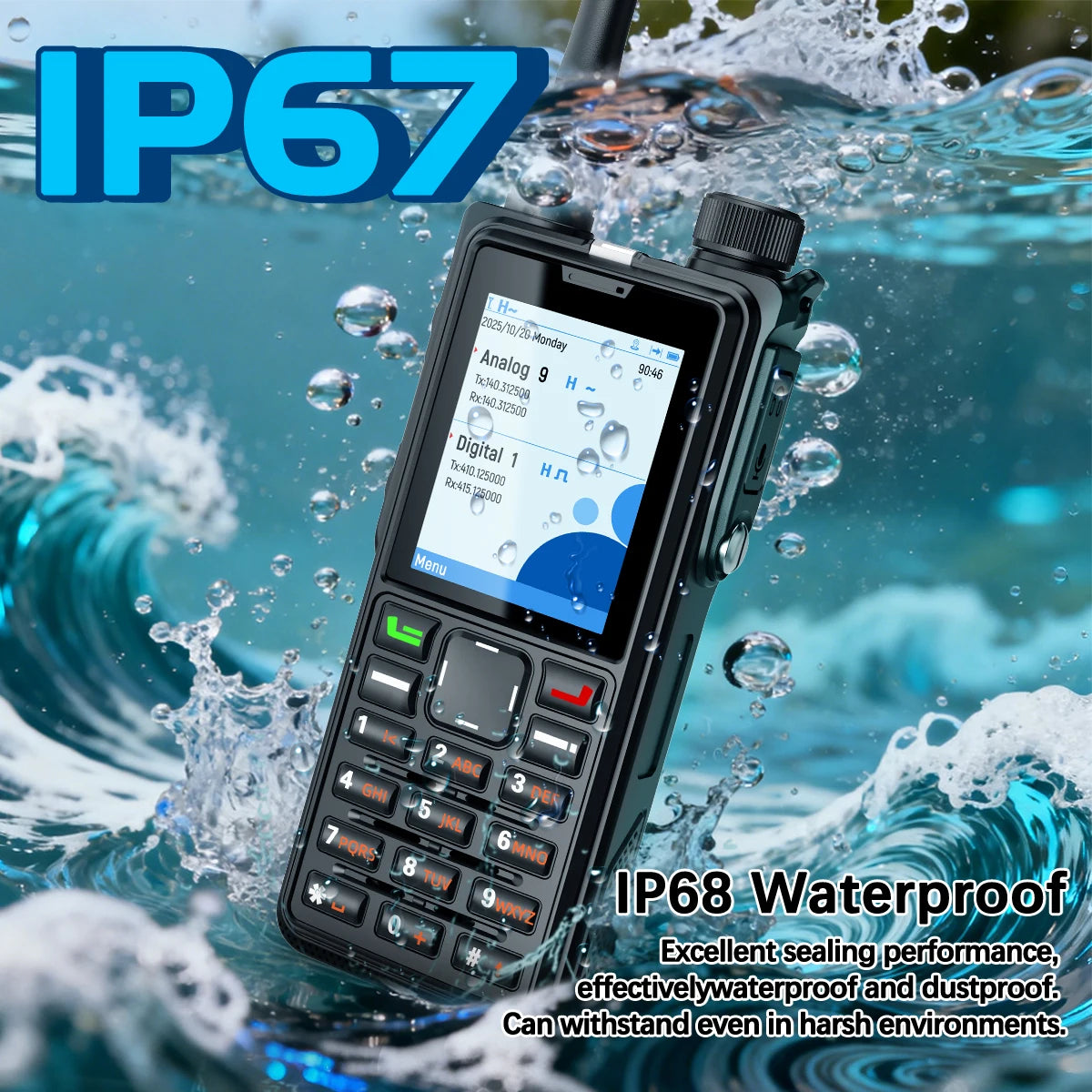 ABBREE AR-880 DMR Digital Walkie Talkie 10W Waterproof Ultral Thin SMS Long Range Dual Mode Analog Dual Band AES256 Ham Radio