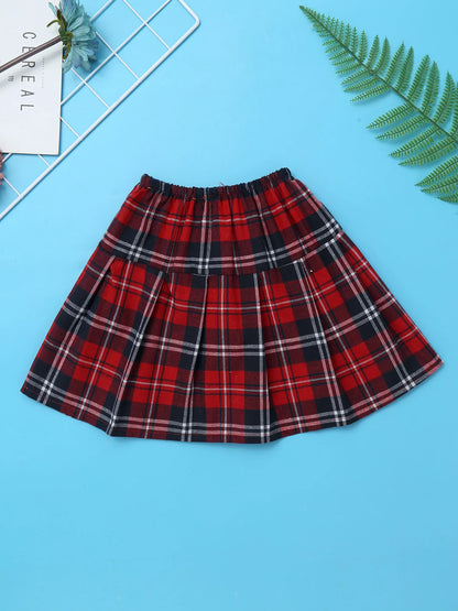 Children Girls Choir Outfits School Uniform Bow Tie Shirt with Suspender Skirt and Socks Schoolgirls Stage Performance Costume