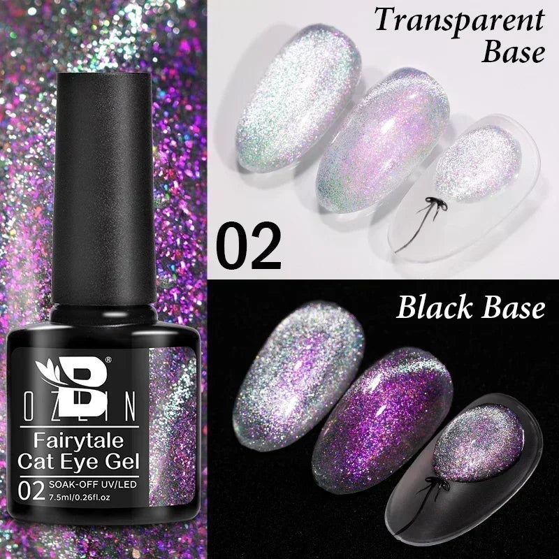 AWStorG 7.5ml Starlit Chameleon Cat Magnetic Gel Nail Polish Double Colors Semi Permanent UV Gel Varnish Need Black Base