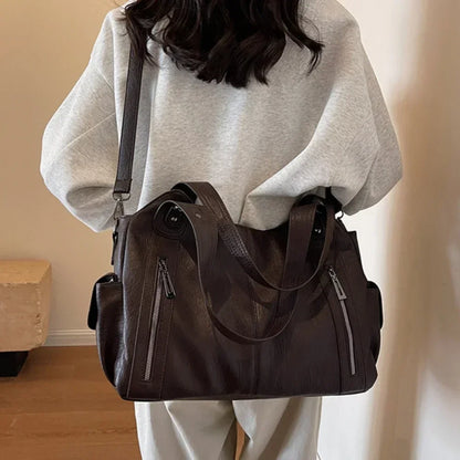 Soft Interior Compartment Shoulder Bags 2026 High Quality Contrasting Colors Bags for Women Fashion Zipper Pu Women's Handbags