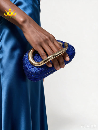 2026 Autumn New Arrivals Royal Blue Color Shoes and Bag  Set Special Design Fashion for Wedding Party