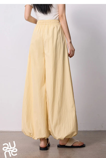 TOYOUTH Women's Wrinkle-Resistant Wide Leg Pants 2026 Summer New Straight Cut Bud Trousers, Travel Friendly
