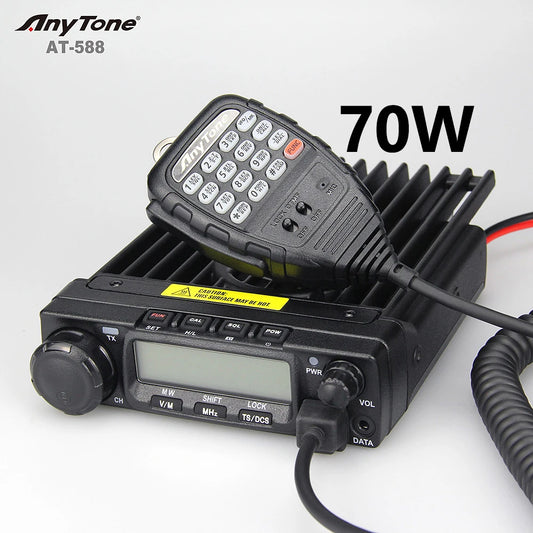 510 Channels ANYTONE AT-588 Single Band With Air Band RX 70w VHF Long Range Walkie Talkie for Vehicle Radio Amateur UHF Radio