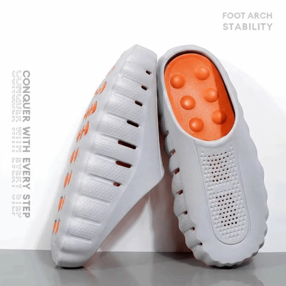 Soft EVA Men's Slippers Outdoor Acupressure Breathable Thick Sole Slippers Non-Slip Lightweight Summer Beach Sandals