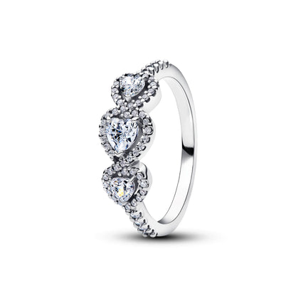 Luxury Original 925 Sterling Silver Heart-shaped Bow Flower Ring fit Women's High-end Jewelry Parties Valentine's Day Gifts