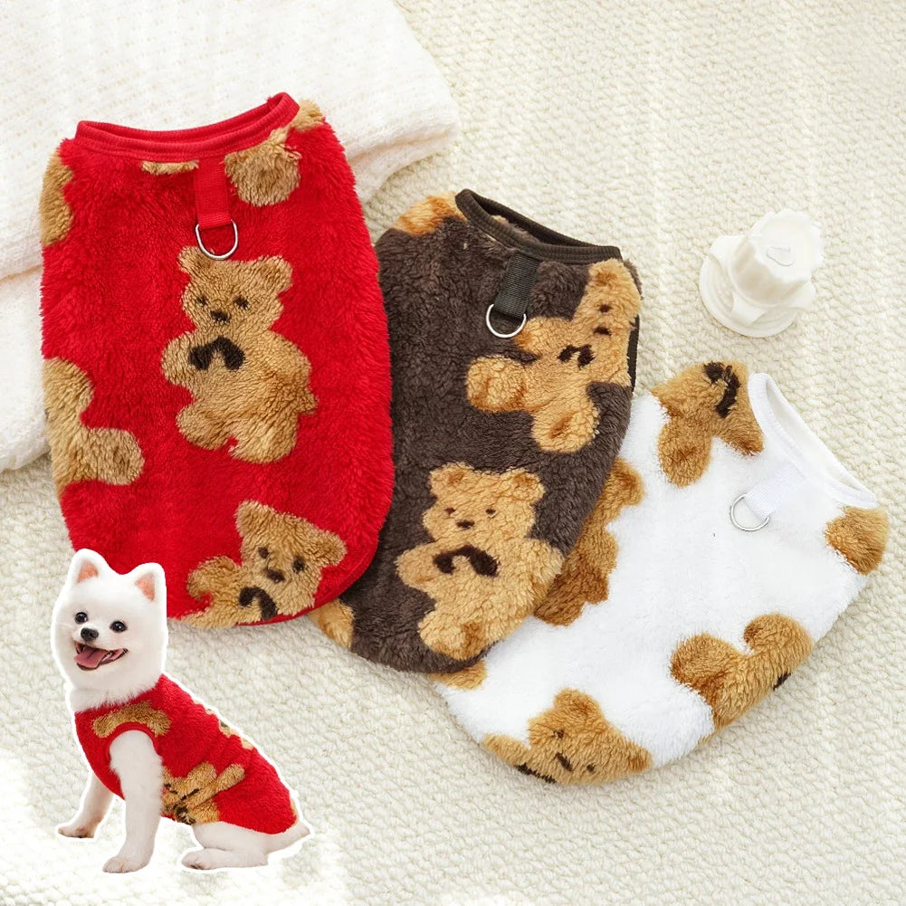 Autumn Winter Warm Dog Clothes for Small Dogs Cats Outdoor Soft Cozy Fleece Jacket Vest Coat Pet Medium Large Dogs Costume