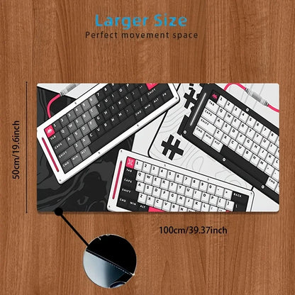 Red and black mechanical keyboard pattern durable rubber table mat alfombrilla de escritorio podkladka gamingowa wrist rest