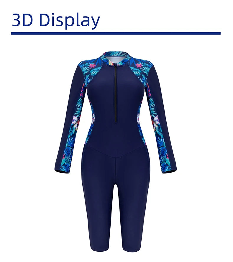 New Women Swimsuit With Sleeve One-Piece Bathing Suits Female Beachwear Sport Style Girls Swimwear Woman Surfing Suit Diving