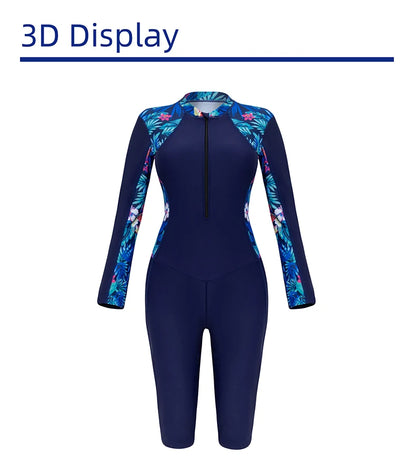 New Women Swimsuit With Sleeve One-Piece Bathing Suits Female Beachwear Sport Style Girls Swimwear Woman Surfing Suit Diving