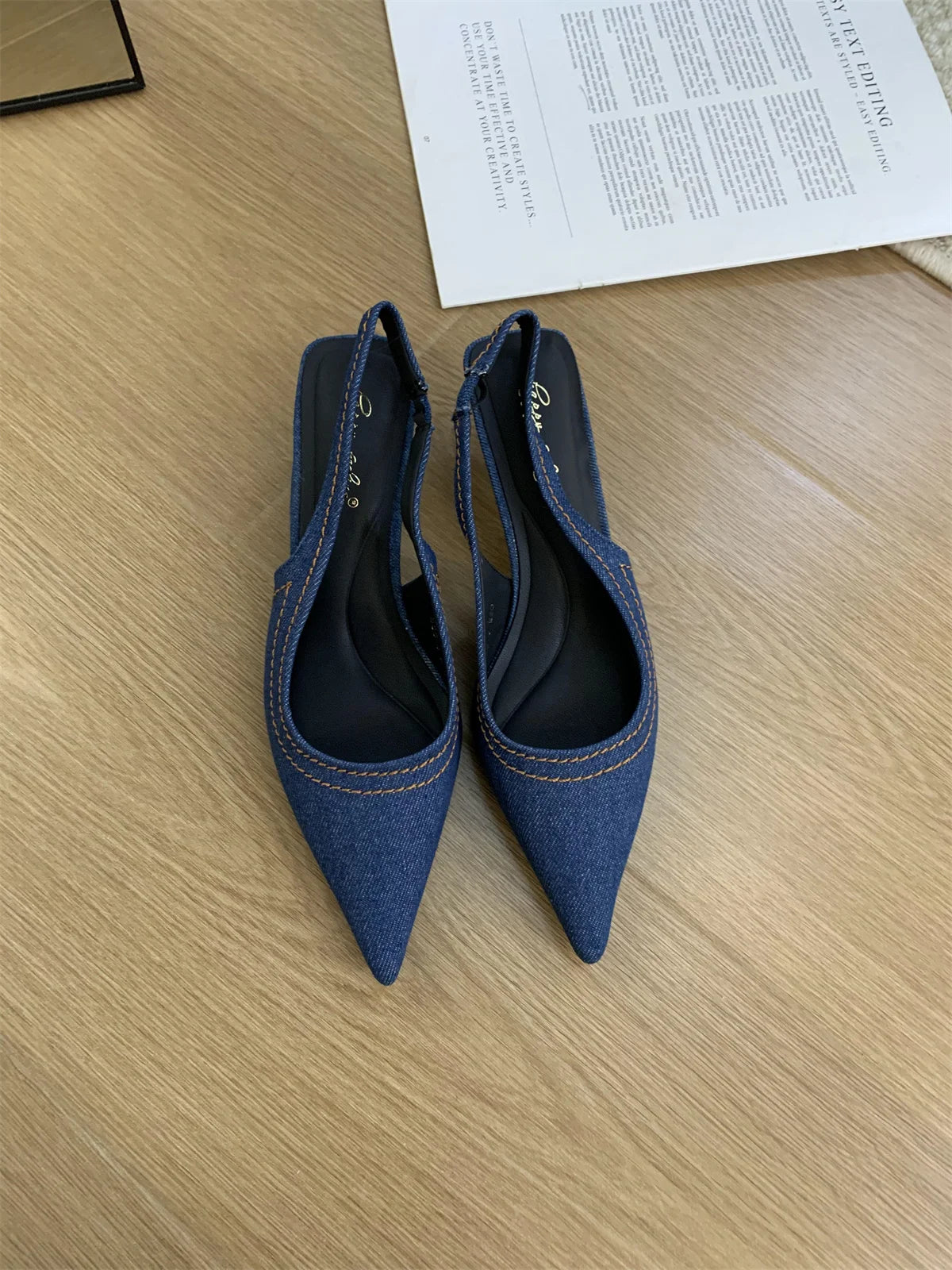 Bailamos Brand New Women Sandals Fashion Pointed Toe Shallow Slip On Ladies Elegant Slingback Shoes Med Heel Pumps Shoes Mujer