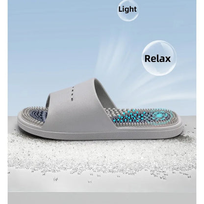 Massage Slippers Men's Summer Indoor Home Bathroom Bath Sole Acupoints Foot Therapy Non-slip Sandals Men's Men Slippers  Shoes