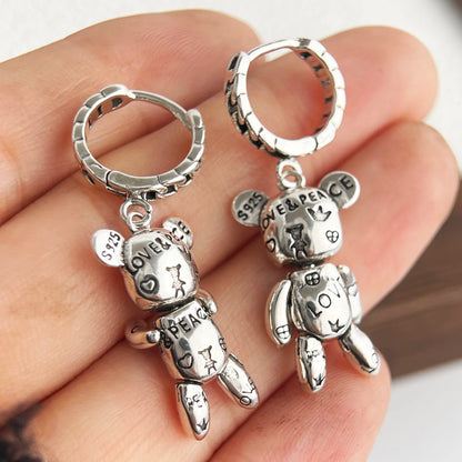 925 Sterling Silver Vintage Earrings For Women Trendy Simple Retro Earring Jewelry Prevent Allergy Party Accessories Gift