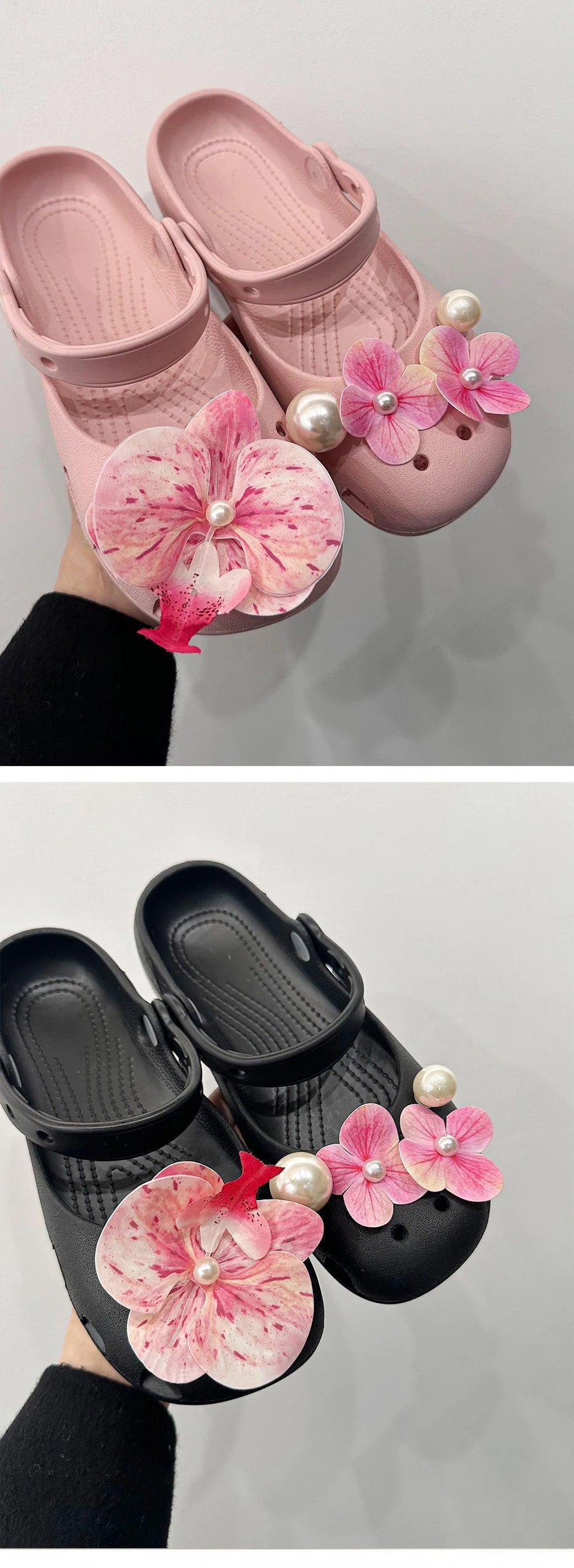 Clogs Summer Slippers Women Luxury Pearl Metal Flower Mary Janes Designer Ballet Shoes Girls Corc Charms Sandals Indoor Outdoor