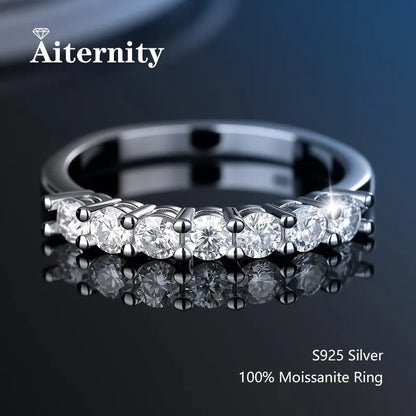 100% Pass Diamond Tester Pen Moissanite Ring Matching Wedding Diamond Band for Women 925 Sterling Silver Female Single Tail Ring