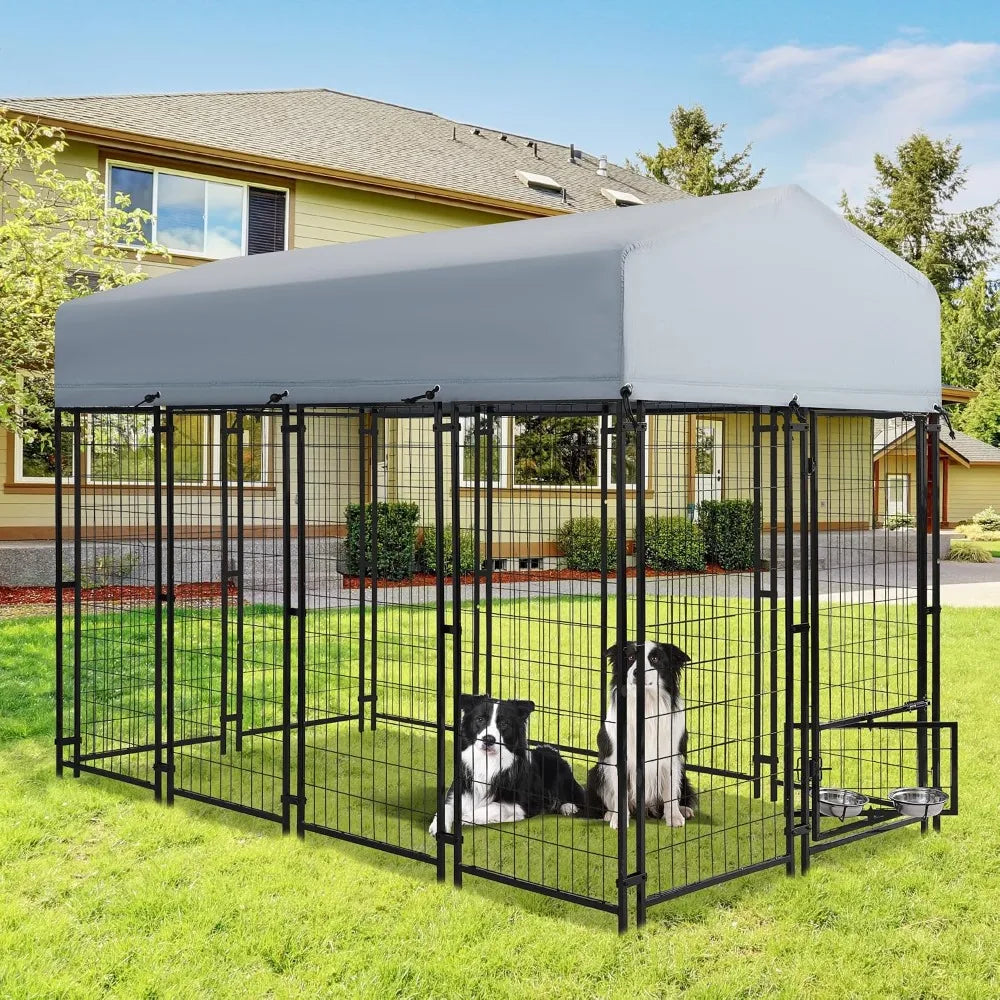 8x4x6 FT Outdoor Dog Kennel,UV Resistant Waterproof Pet House Enclosure,Cage for Large Dogs,Outside Use, Custom
