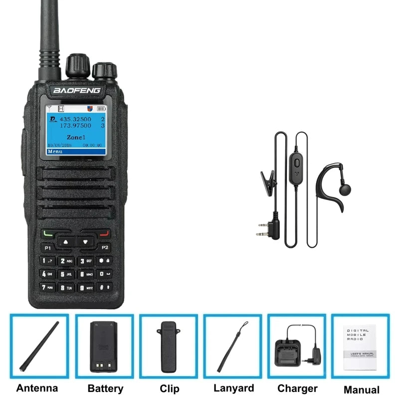 Baofeng Radio Dmr Dm-1701 Open Gd77 Sms 5W Digital Walkie Talkie  Hunting Camping Two-Way Radio