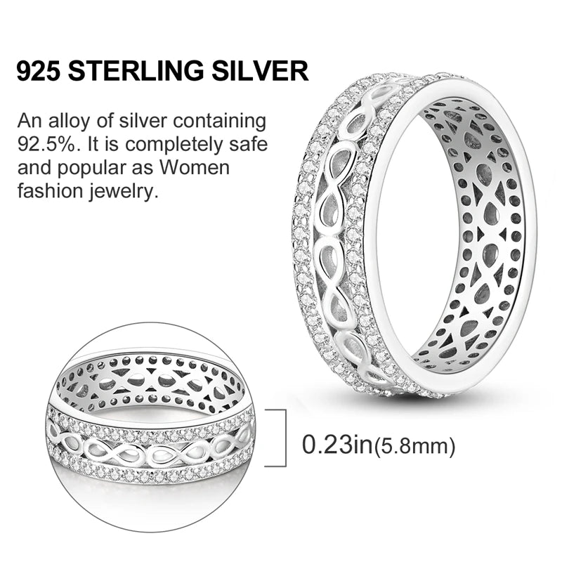 2026 New 925 Sterling Silver Rings Zircon Sparkling CZ Rings Rings For Women Original Wedding Fine Jewelry Accessories Gifts