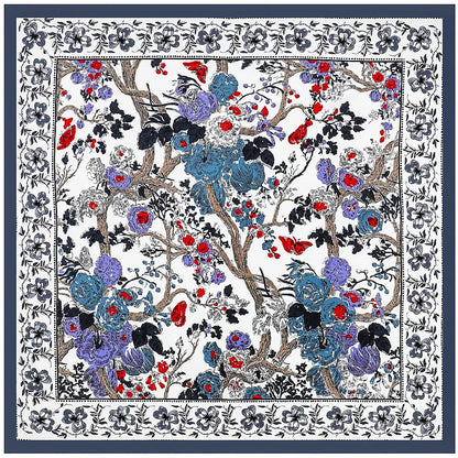 130CM Silk Scarf Women Horse Head Print Stoles Square Scarves Wraps Large Bandana Kerchief Hijabs Female Silk Foulards Sjaal
