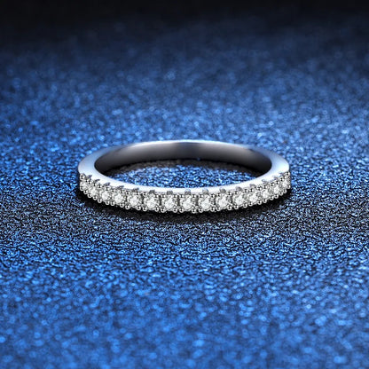 Moissanite Ring 100% Pass Diamond Tester Pen Matching Wedding Diamond Band for Women 925 Sterling Silver Female Single Tail Ring