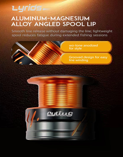 Soloking LYRIDS Spinning Fishing Reel Ultra-Smooth 15KG Max Drag Power 5.2:1 6.2:1 Gear Ratio Freshwater Saltwater Spinning Reel